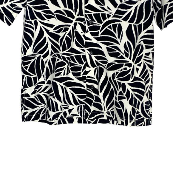 Porter Ash S Mens Leaf Print Performance Shirt Button Front Short Sleeve - Picture 5 of 8